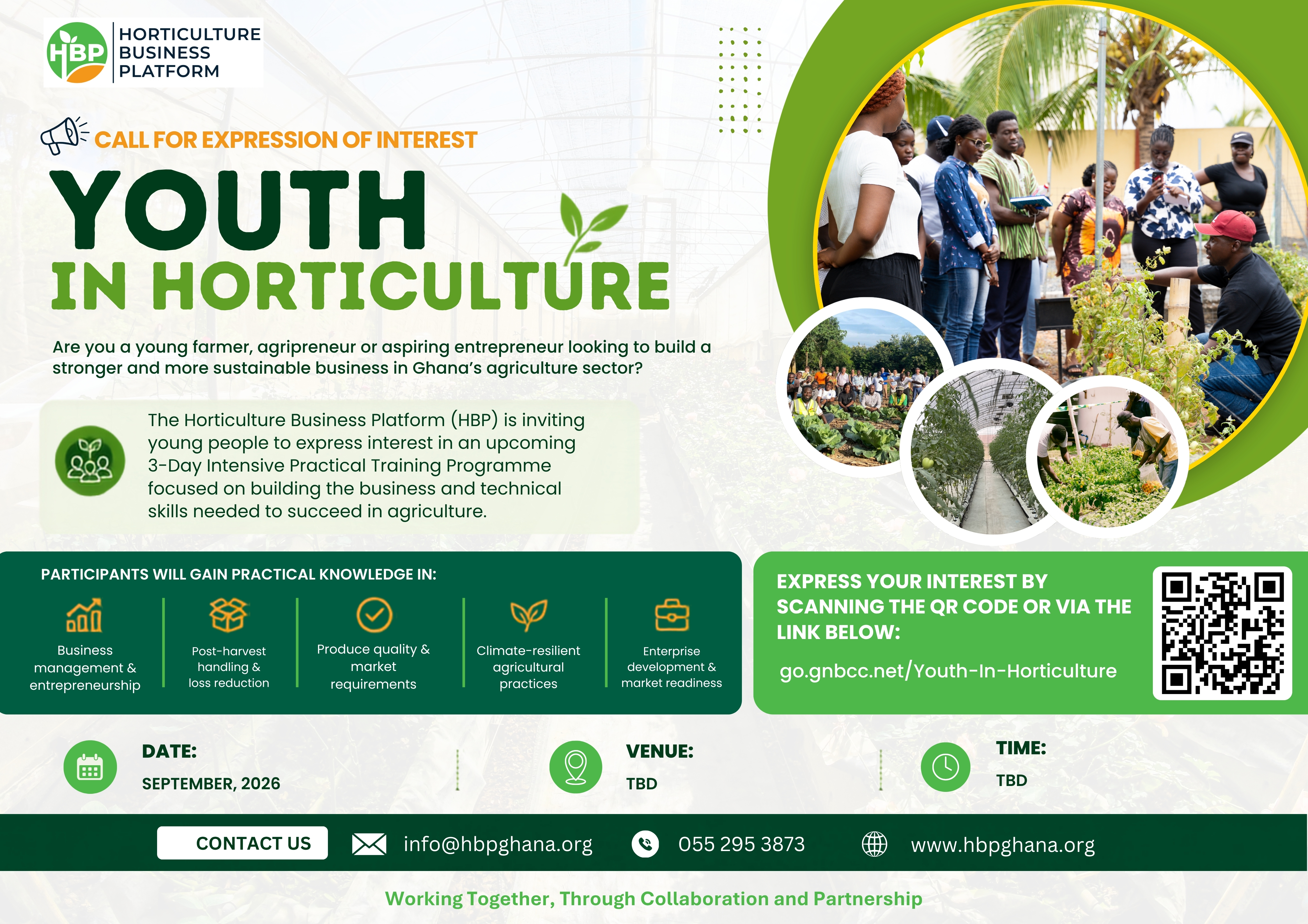 Youth in Horticulture Practical Training Programme – Expression of Interest