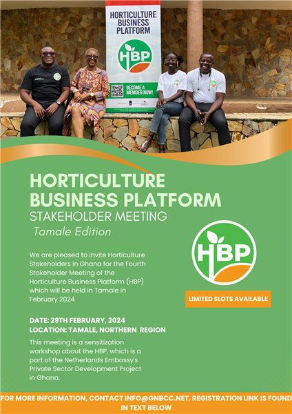 Invitation: Horticulture Business Platform (HBP) Stakeholder Meeting in Tamale